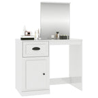 vidaXL Schminktisch mit Spiegel Hochglanz-Weiß 90x50x132,5 cm