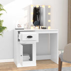 vidaXL Schminktisch mit LED Weiß 90x50x132,5 cm Holzwerkstoff