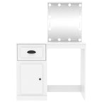 vidaXL Schminktisch mit LED Weiß 90x50x132,5 cm Holzwerkstoff