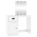 vidaXL Schminktisch mit LED Hochglanz-Weiß 90x50x132,5cm Holzwerkstoff
