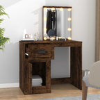 vidaXL Schminktisch mit LEDs Räuchereiche 90x50x132,5 cm Holzwerkstoff