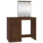 vidaXL Schminktisch mit LEDs Braun Eiche 90x50x132,5 cm Holzwerkstoff