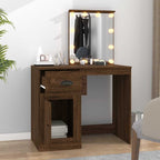 vidaXL Schminktisch mit LEDs Braun Eiche 90x50x132,5 cm Holzwerkstoff