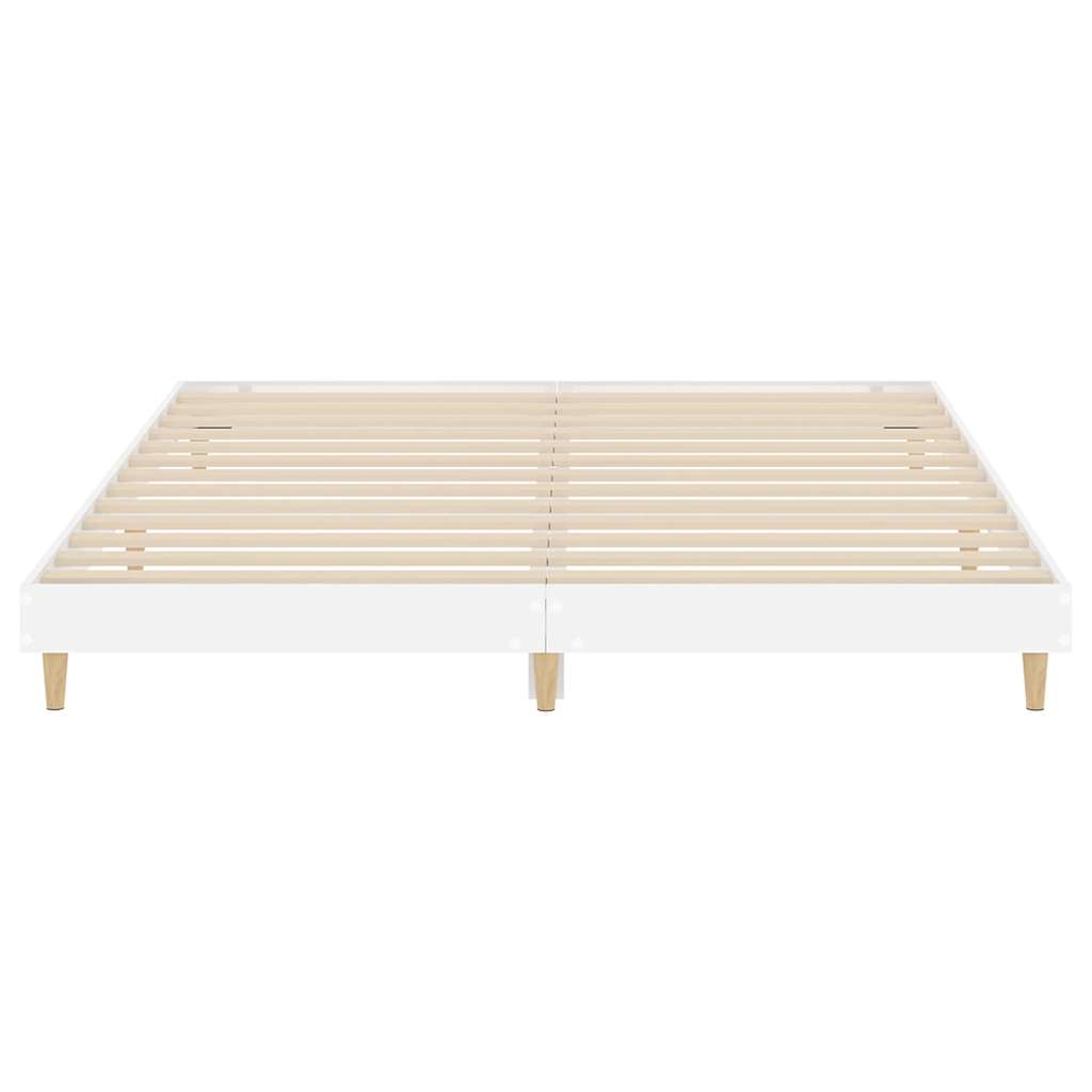 vidaXL Bettgestell Hochglanz-Weiß 200x200 cm Holzwerkstoff