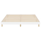 vidaXL Bettgestell Hochglanz-Weiß 200x200 cm Holzwerkstoff
