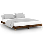 vidaXL Bettgestell ohne Matratze Räuchereiche 200x200 cm Holzwerkstoff