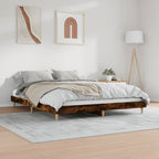 vidaXL Bettgestell ohne Matratze Räuchereiche 200x200 cm Holzwerkstoff