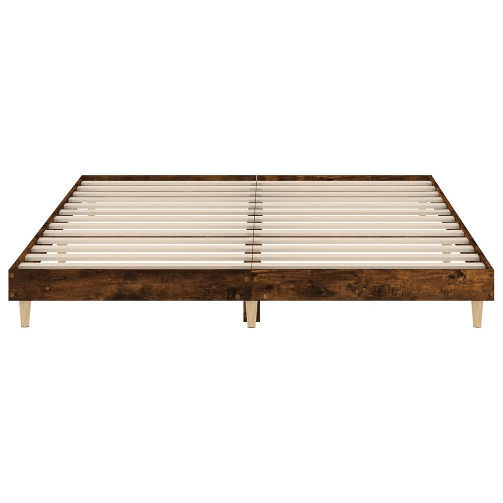 vidaXL Bettgestell ohne Matratze Räuchereiche 200x200 cm Holzwerkstoff