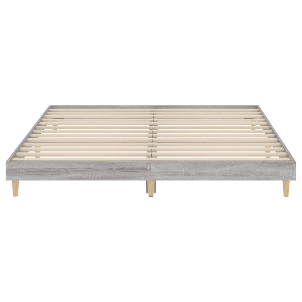 vidaXL Bettgestell Grau Sonoma 200x200 cm Holzwerkstoff