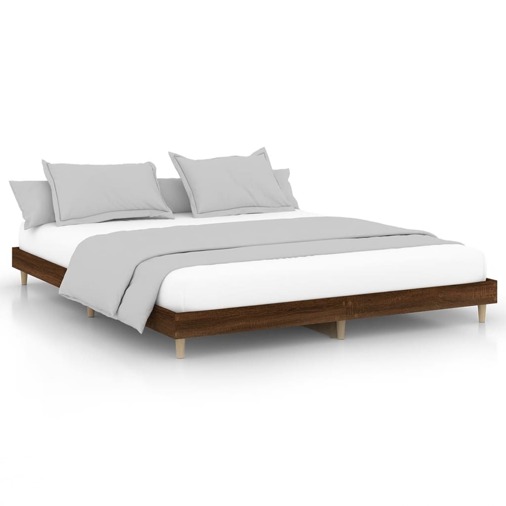 vidaXL Bettgestell ohne Matratze Braun Eichen-Optik 200x200 cm