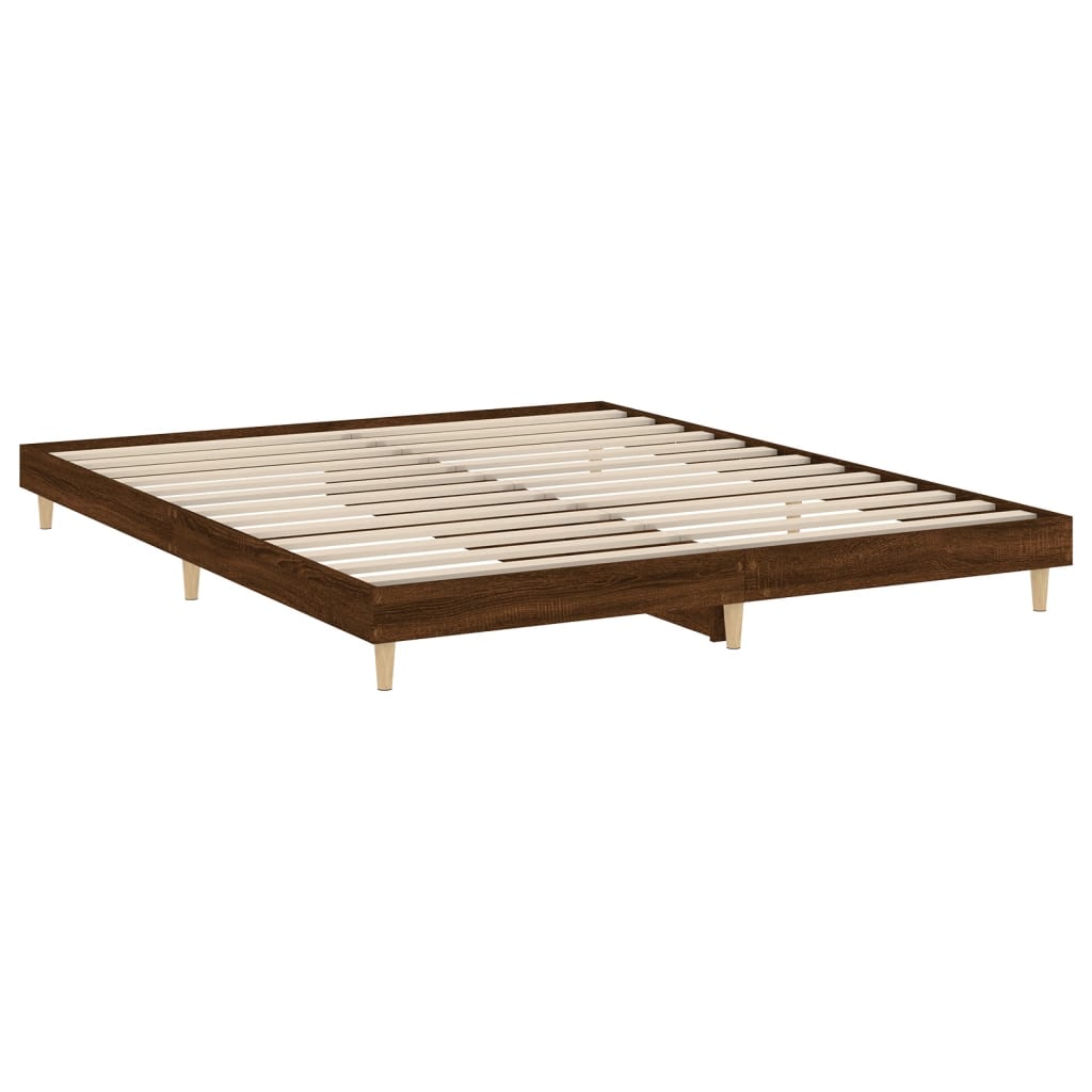vidaXL Bettgestell ohne Matratze Braun Eiche 160x200 cm Holzwerkstoff