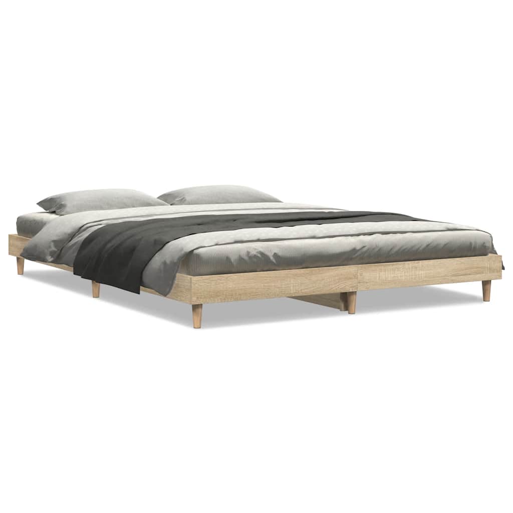 vidaXL Bettgestell ohne Matratze Sonoma-Eiche 140x200 cm Holzwerkstoff
