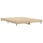 vidaXL Bettgestell Sonoma-Eiche 135x190 cm Holzwerkstoff