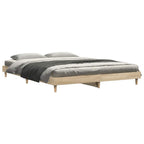 vidaXL Bettgestell Sonoma-Eiche 135x190 cm Holzwerkstoff