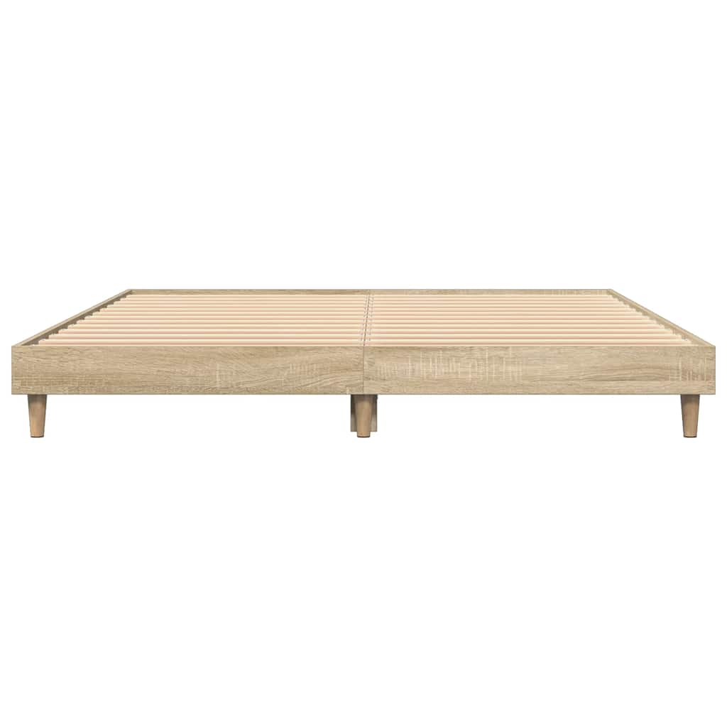 vidaXL Bettgestell Sonoma-Eiche 135x190 cm Holzwerkstoff