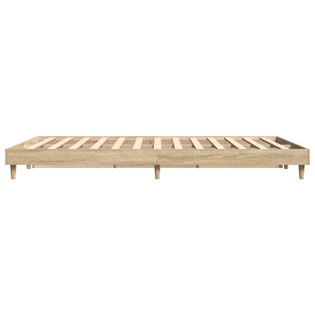 vidaXL Bettgestell Sonoma-Eiche 135x190 cm Holzwerkstoff
