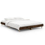 vidaXL Bettgestell Räuchereiche 135x190 cm Holzwerkstoff