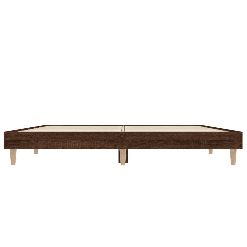 vidaXL Bettgestell Braun Eichen-Optik 135x190 cm Holzwerkstoff