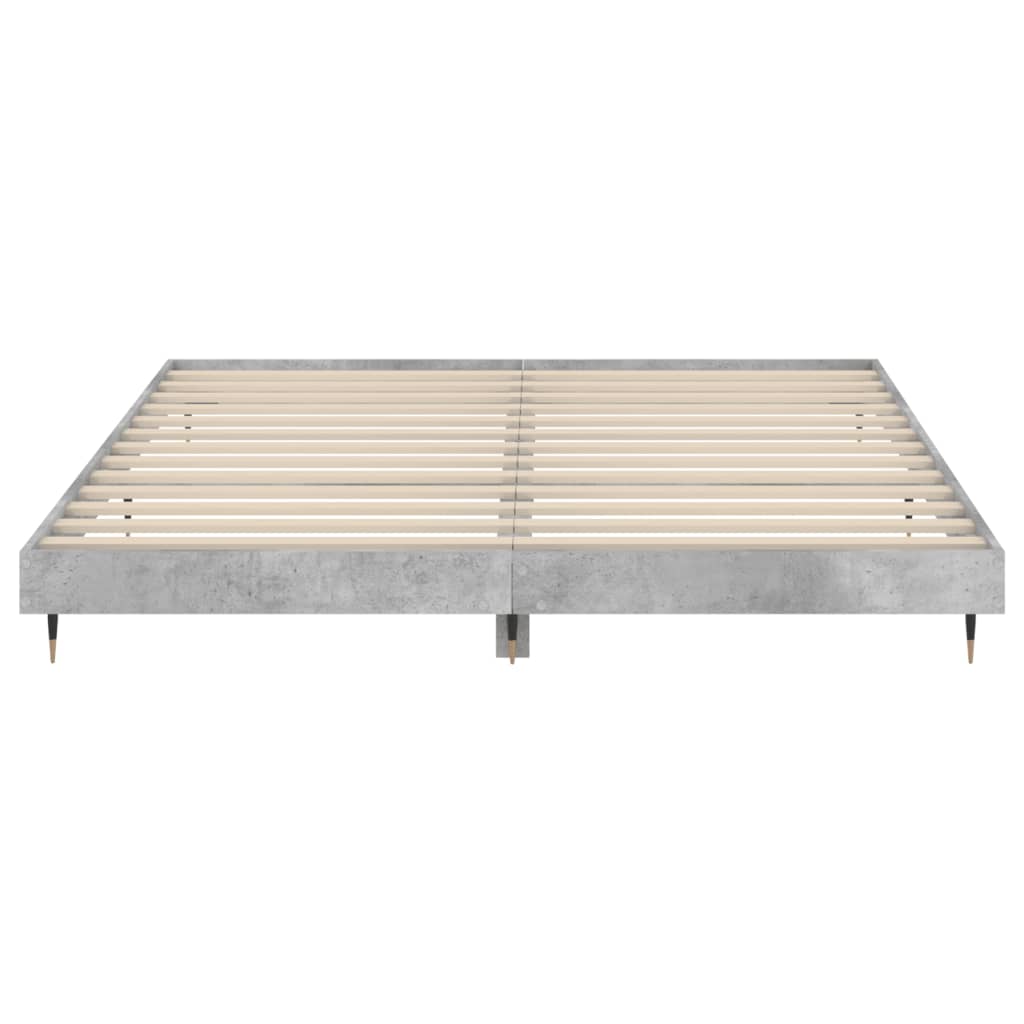 vidaXL Bettgestell Betongrau 200x200 cm Holzwerkstoff