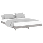 vidaXL Bettgestell ohne Matratze Grau Sonoma 160x200 cm Holzwerkstoff