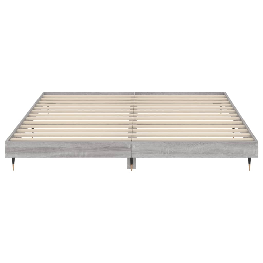 vidaXL Bettgestell ohne Matratze Grau Sonoma 160x200 cm Holzwerkstoff