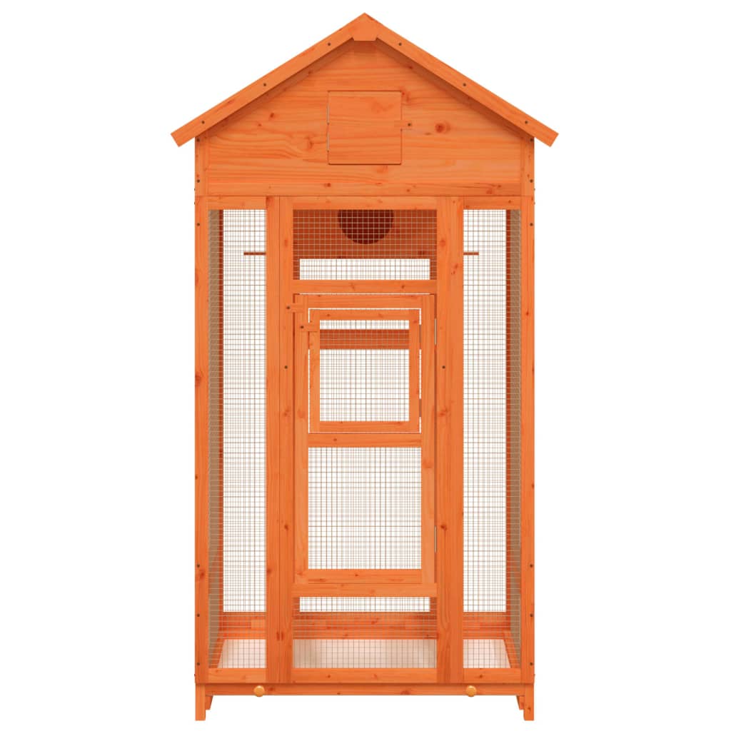 vidaXL Voliere Braun 91,5x53x170 cm Massivholz Kiefer