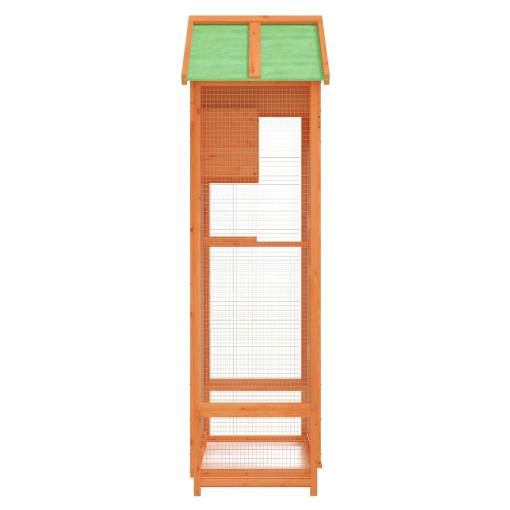 vidaXL Voliere Braun 91,5x53x170 cm Massivholz Kiefer