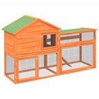vidaXL Kaninchenstall Braun 185,5x60,5x109,5 cm Massivholz Kiefer