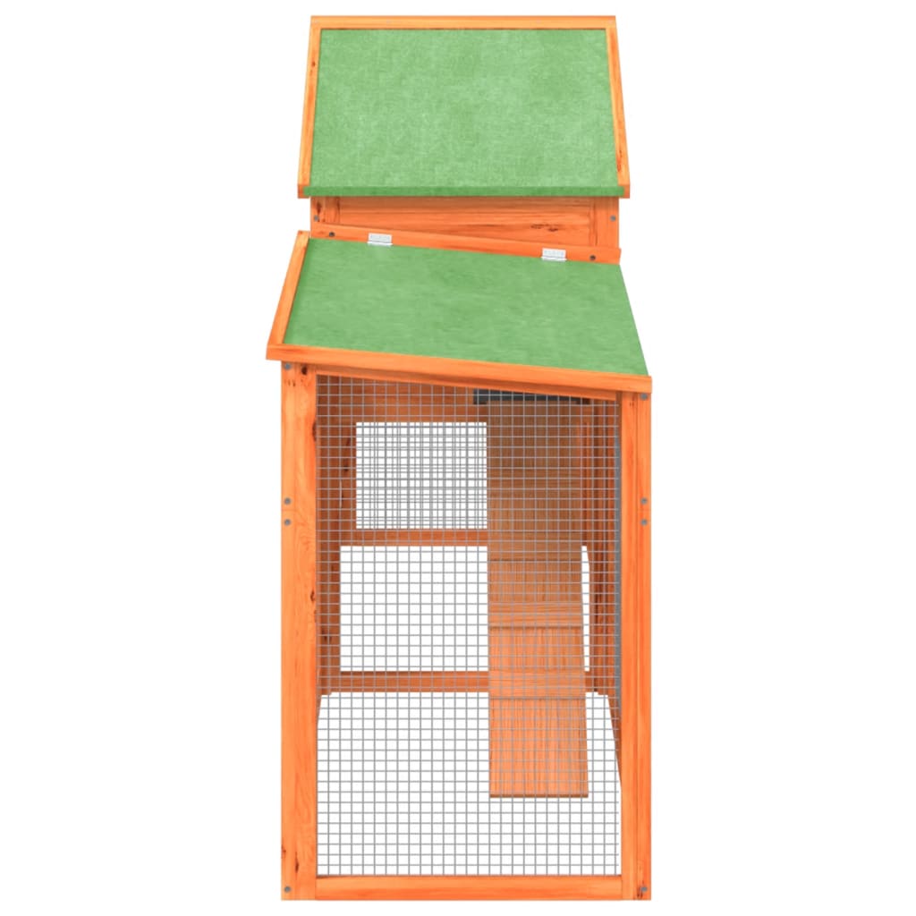 vidaXL Kaninchenstall Braun 185,5x60,5x109,5 cm Massivholz Kiefer