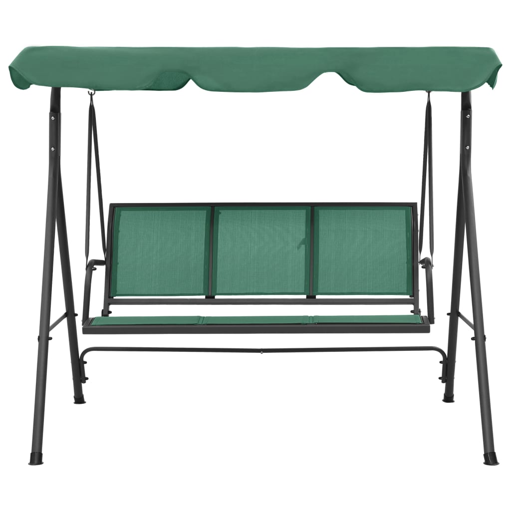 vidaXL Hollywoodschaukel Grün 170 cm Textilene und Stahl