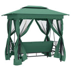 vidaXL Gartenpavillon mit Hollywoodschaukel Grün Stoff & Stahl