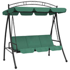 vidaXL Hollywoodschaukel mit Dach Grün 198 cm Stoff und Stahl