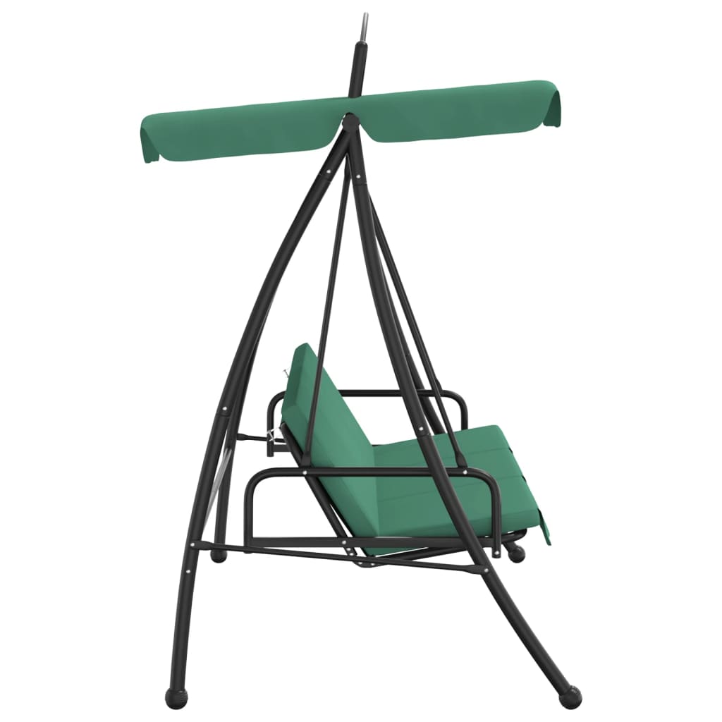 vidaXL Hollywoodschaukel mit Dach Grün 198 cm Stoff und Stahl