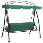 vidaXL Hollywoodschaukel mit Dach Grün 198 cm Stoff und Stahl
