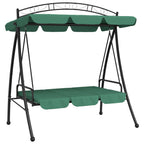 vidaXL Hollywoodschaukel mit Dach Grün 198 cm Stoff und Stahl