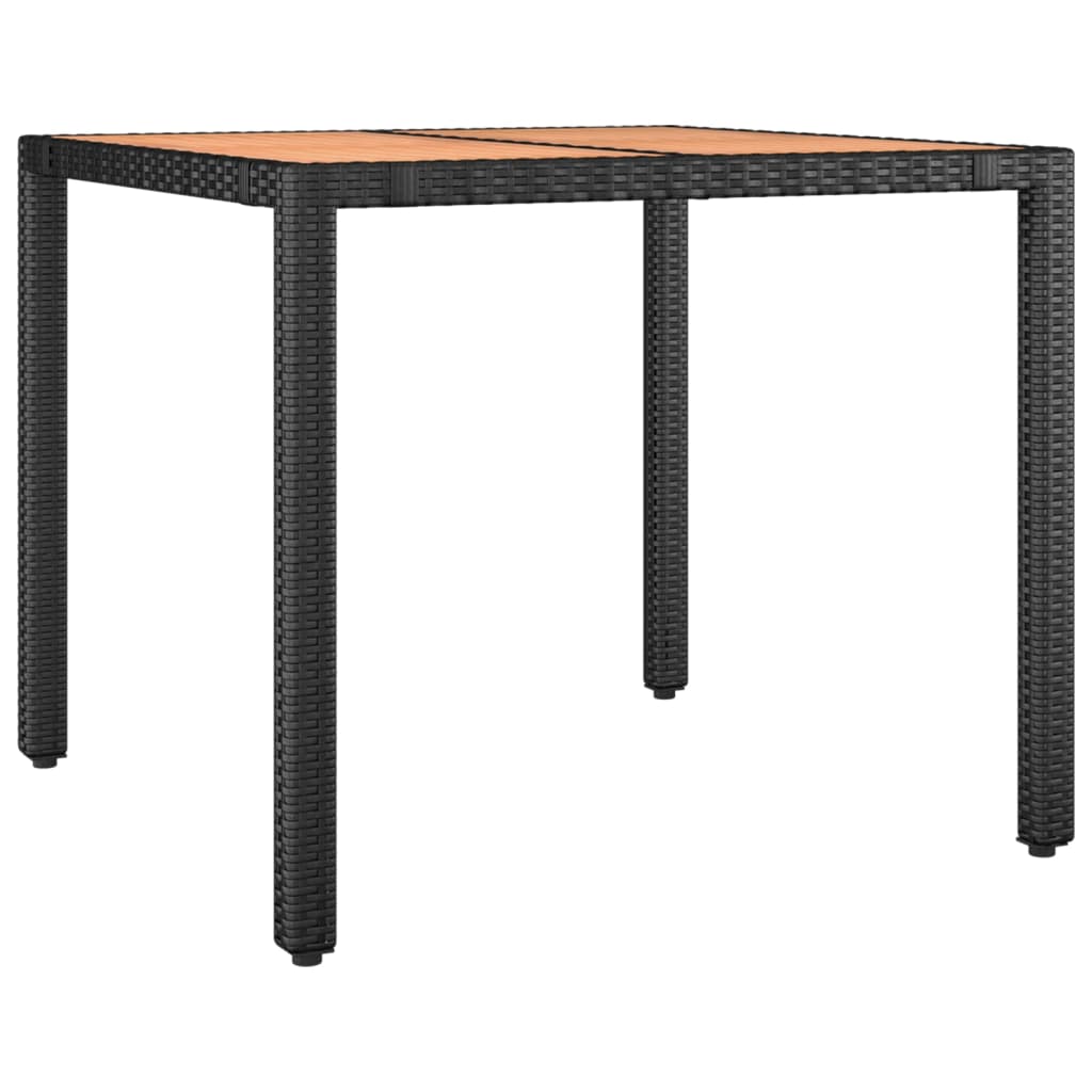 vidaXL 5-tlg. Garten-Essgruppe Schwarz Poly Rattan & Massivholz Akazie