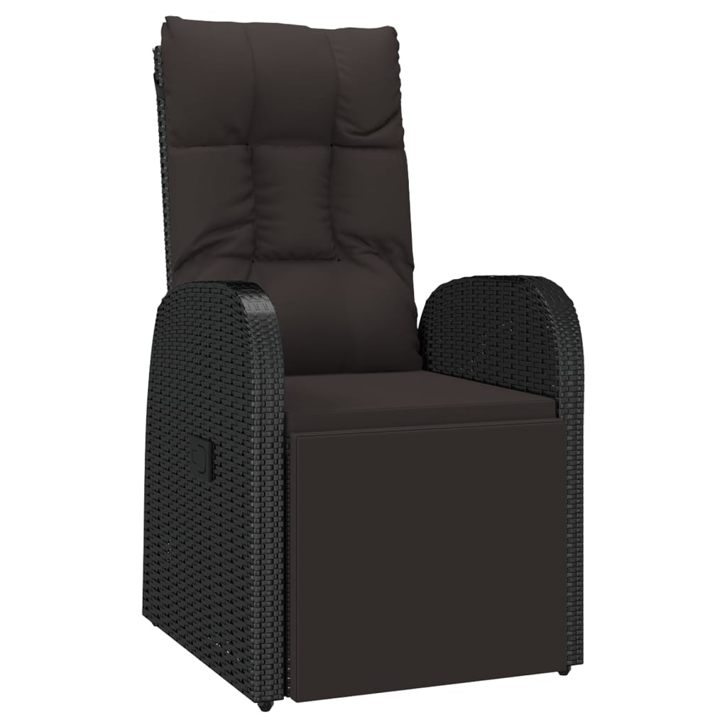 vidaXL 2-tlg. Garten-Lounge-Set Schwarz Poly Rattan Massivholz Akazie
