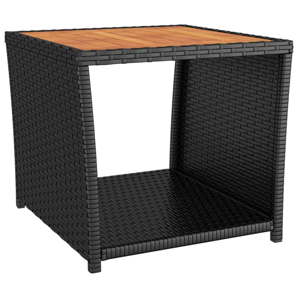 vidaXL 2-tlg. Garten-Lounge-Set Schwarz Poly Rattan Massivholz Akazie