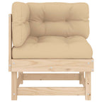 vidaXL Ecksofa mit Kissen Massivholz Kiefer