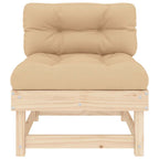 vidaXL Mittelsofa mit Kissen Massivholz Kiefer