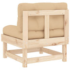 vidaXL Mittelsofa mit Kissen Massivholz Kiefer