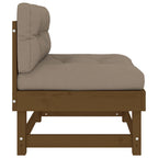 vidaXL Mittelsofa mit Kissen Honigbraun Massivholz Kiefer
