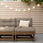 vidaXL Mittelsofa mit Kissen Honigbraun Massivholz Kiefer
