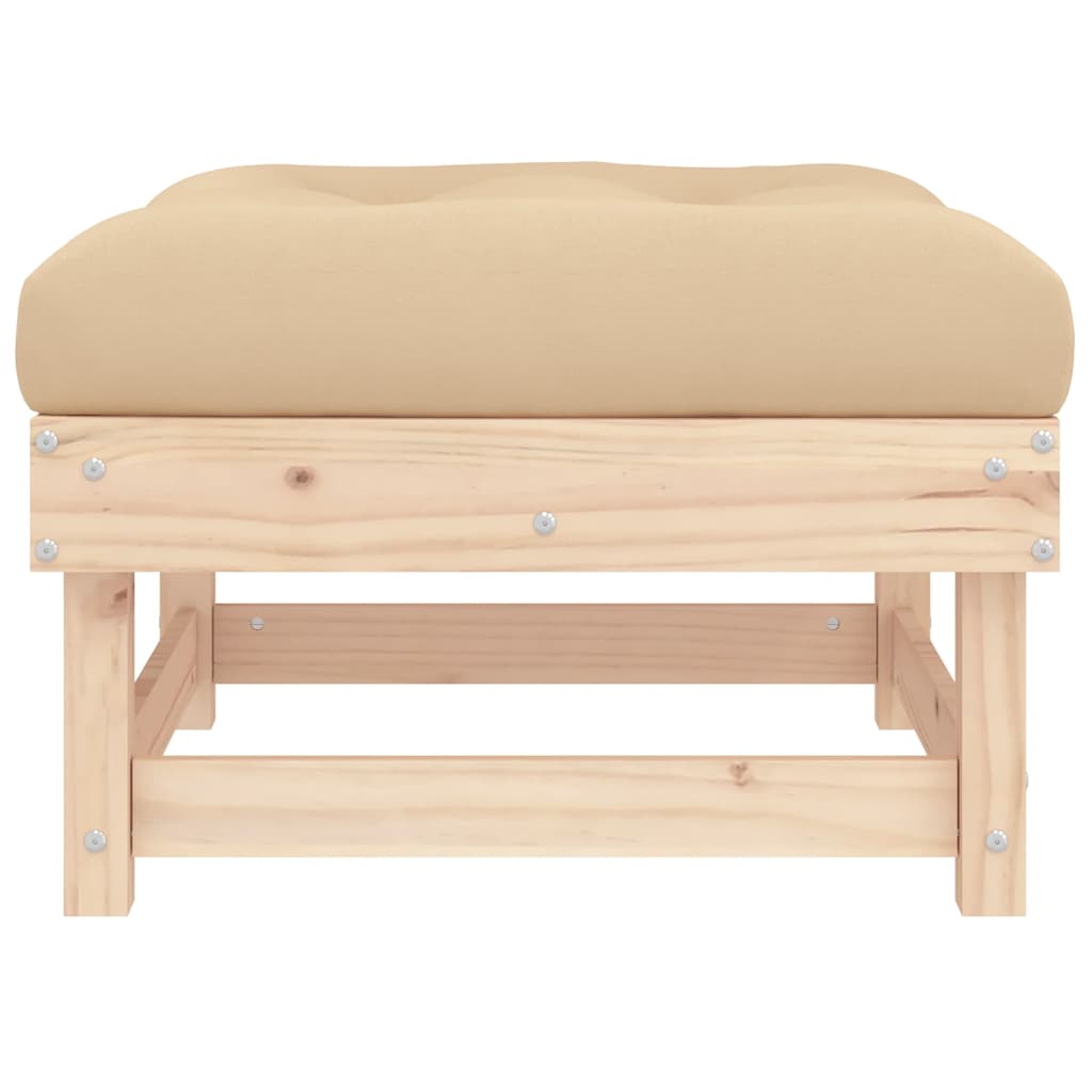 vidaXL Gartenhocker mit Kissen Massivholz Kiefer