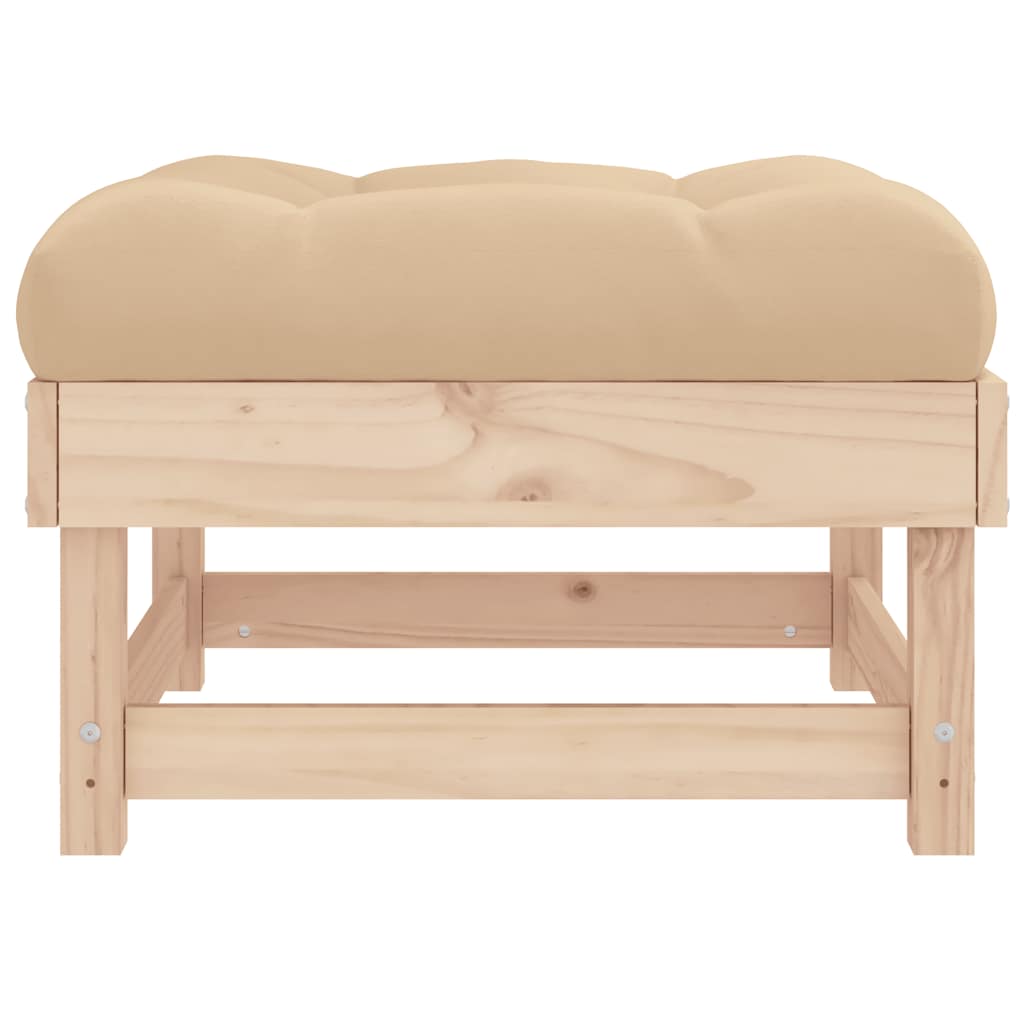 vidaXL Gartenhocker mit Kissen Massivholz Kiefer