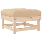vidaXL Gartenhocker mit Kissen Massivholz Kiefer