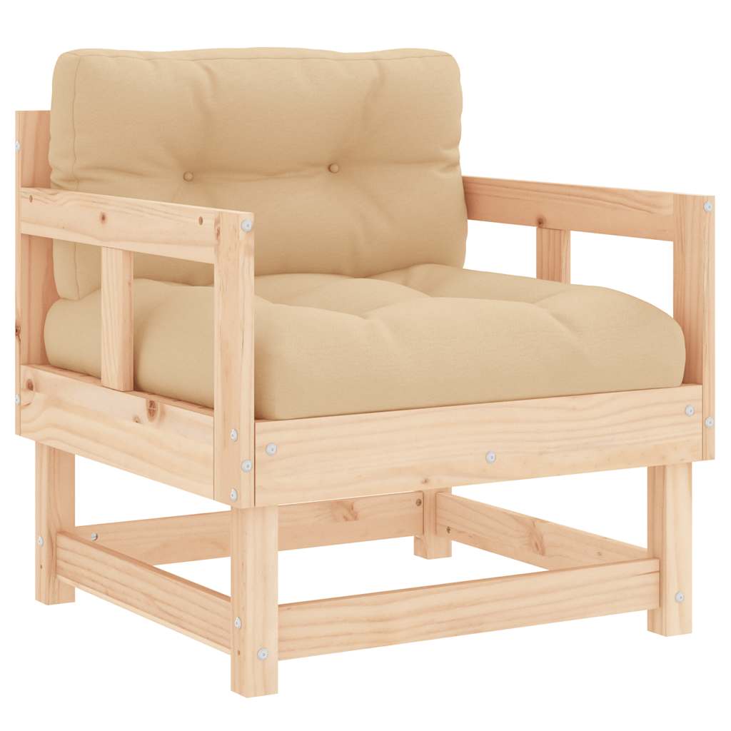 vidaXL Gartenstühle mit Kissen 2 Stk. Massivholz Kiefer