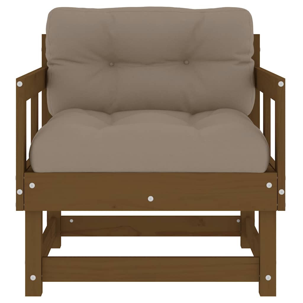 vidaXL Gartenstühle mit Kissen 2 Stk. Honigbraun Massivholz Kiefer