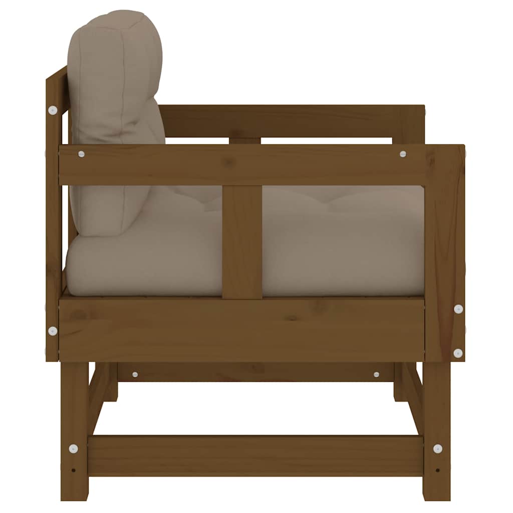 vidaXL Gartenstühle mit Kissen 2 Stk. Honigbraun Massivholz Kiefer