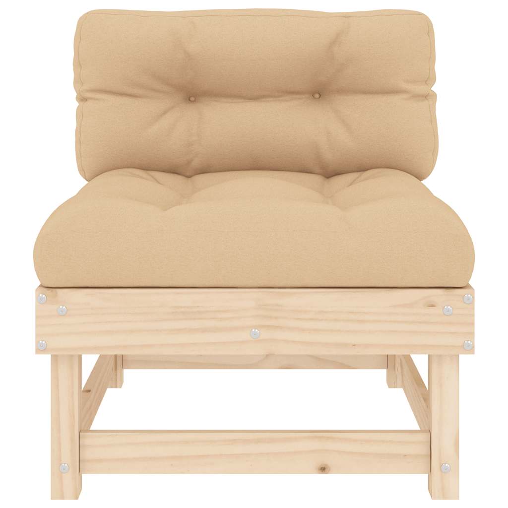 vidaXL Mittelsofas mit Kissen 2 Stk. Massivholz Kiefer